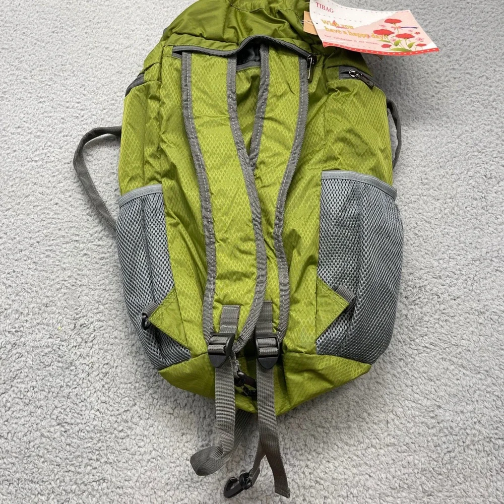 TIBAG Unisex OS Green Packable Travel Duffel Backpack Lightweight Ripstop Bag